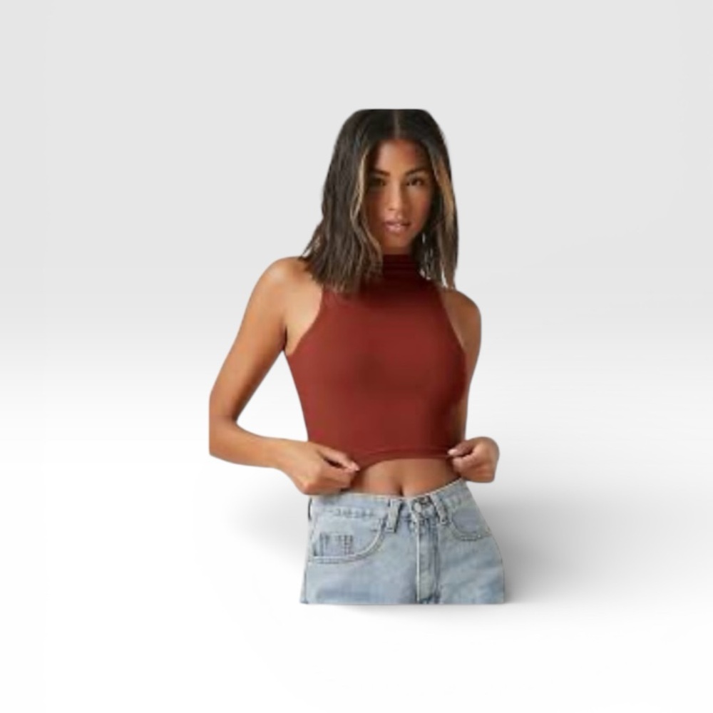 SHEIN Orange Rust Sleeveless Crop Top